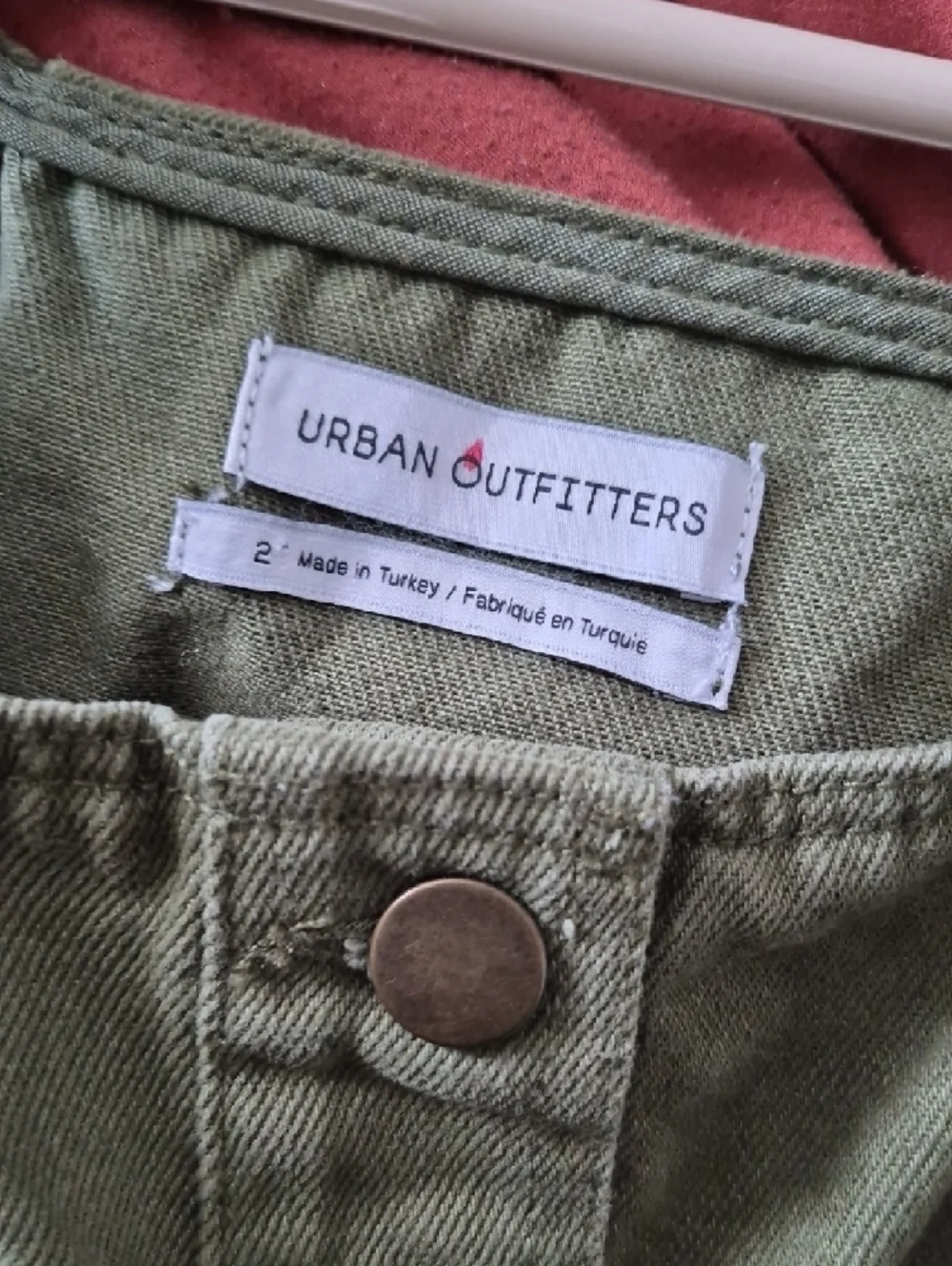 Urban Outfitters Olive Army Green Button-Front Denim Mini Dress 90s - Picture 7 of 11